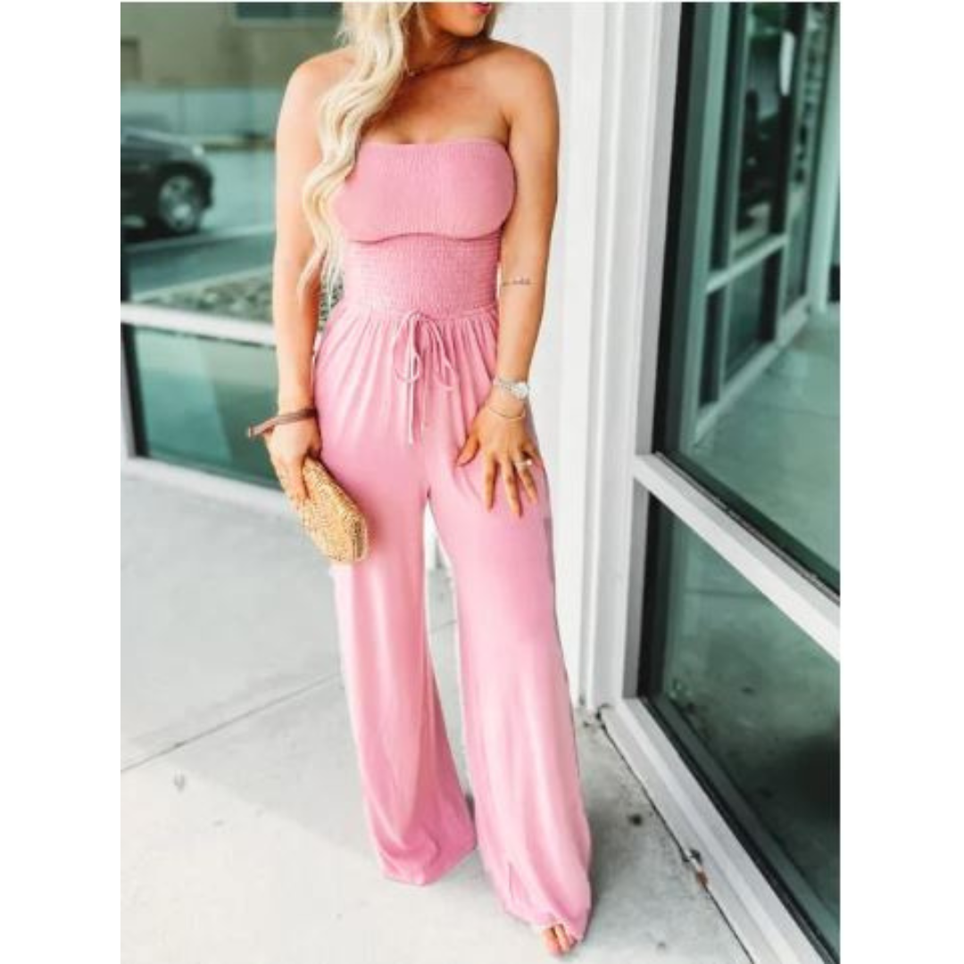 Icone™ Jumpsuit: Tube Top Solid Color Jumpsuit