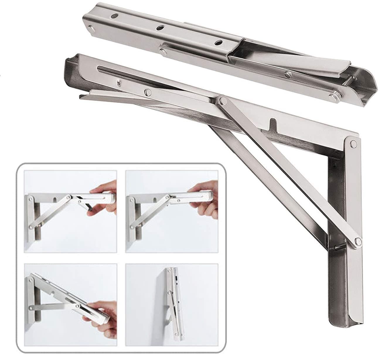 GlideHold® EasyFold 1+1 FREE: Foldable Shelf Brackets